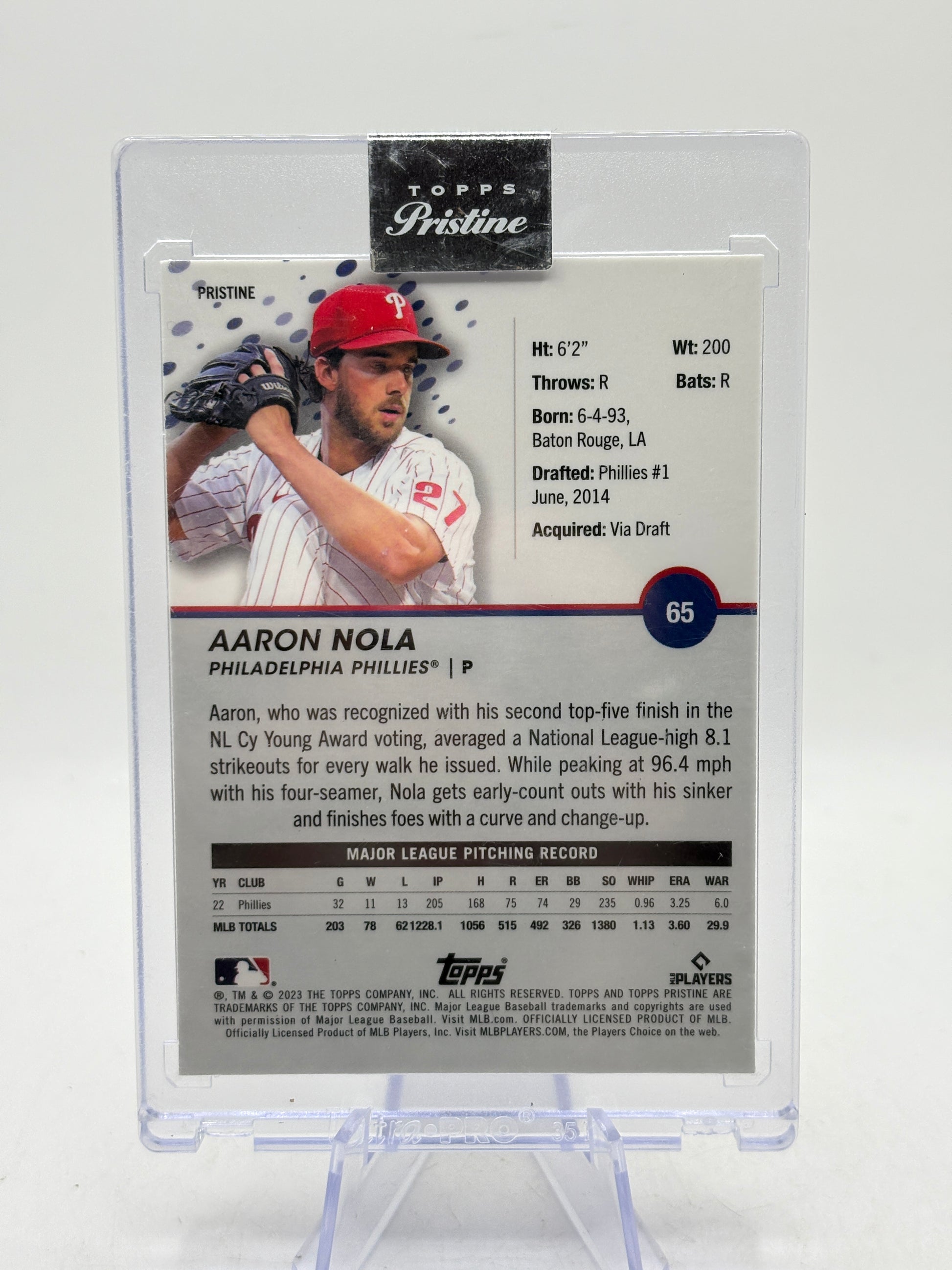 2023 Topps Pristine MLB - Aaron Nola #65 Pristine Encased Silver