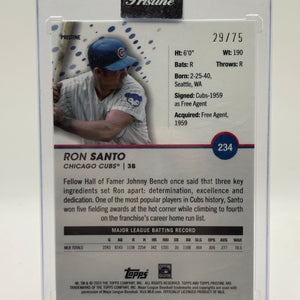 2023 Topps Pristine MLB - Ron Santo #234 Pristine 29/75 Blue
