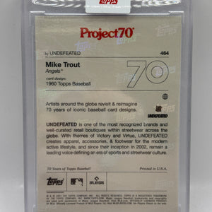 2021 Topps Project70 MLB #464 Undefeated Mike Trout 1960