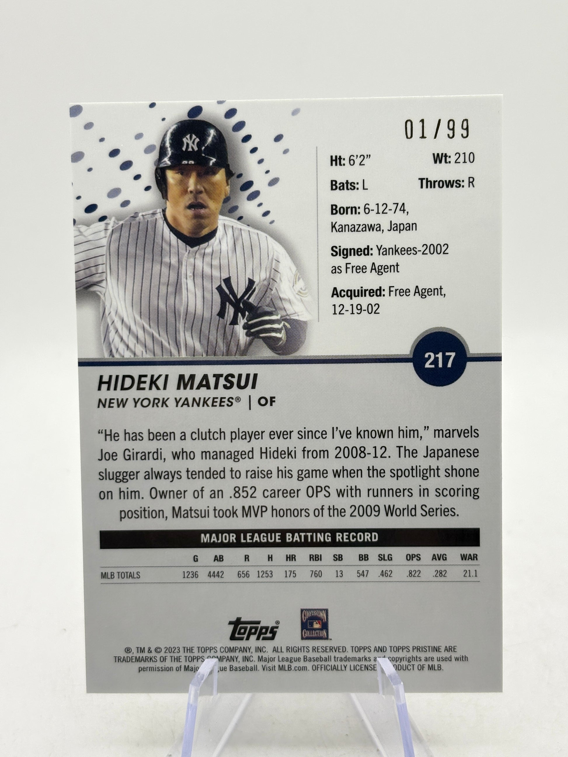2023 Topps Pristine MLB - #217 Hideki Matsui Purple Pristine 01/99