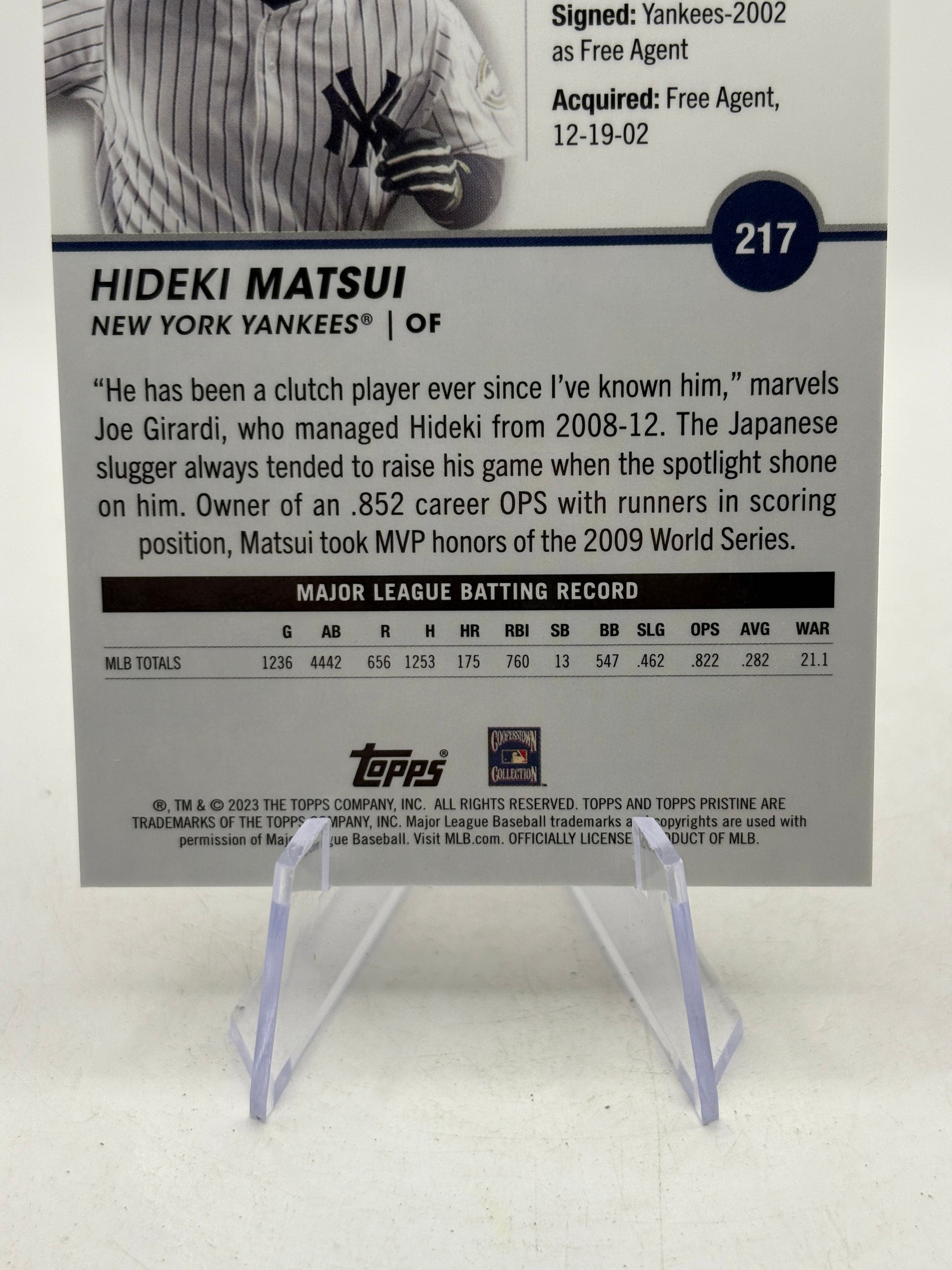 2023 Topps Pristine MLB - #217 Hideki Matsui Purple Pristine 01/99