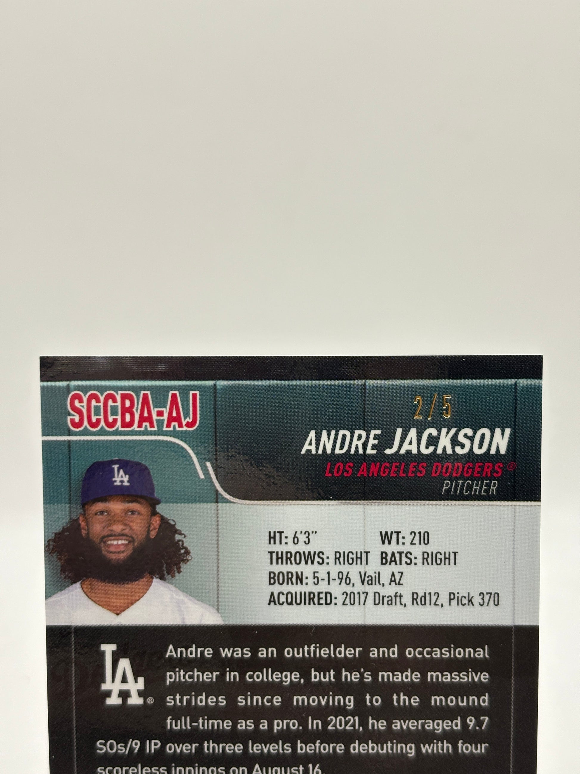 2022 Topps Stadium Chrome SCCBA-AJ Andre Jackson Rookie Auto 2/5