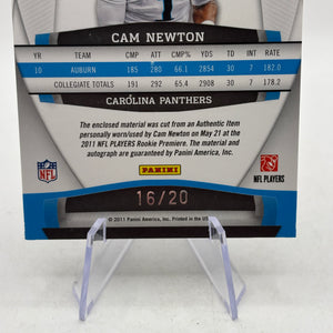 2011 Panini Gridiron Gear - Cam Newtom Rookie Gridiron Gems 16/20 Auto