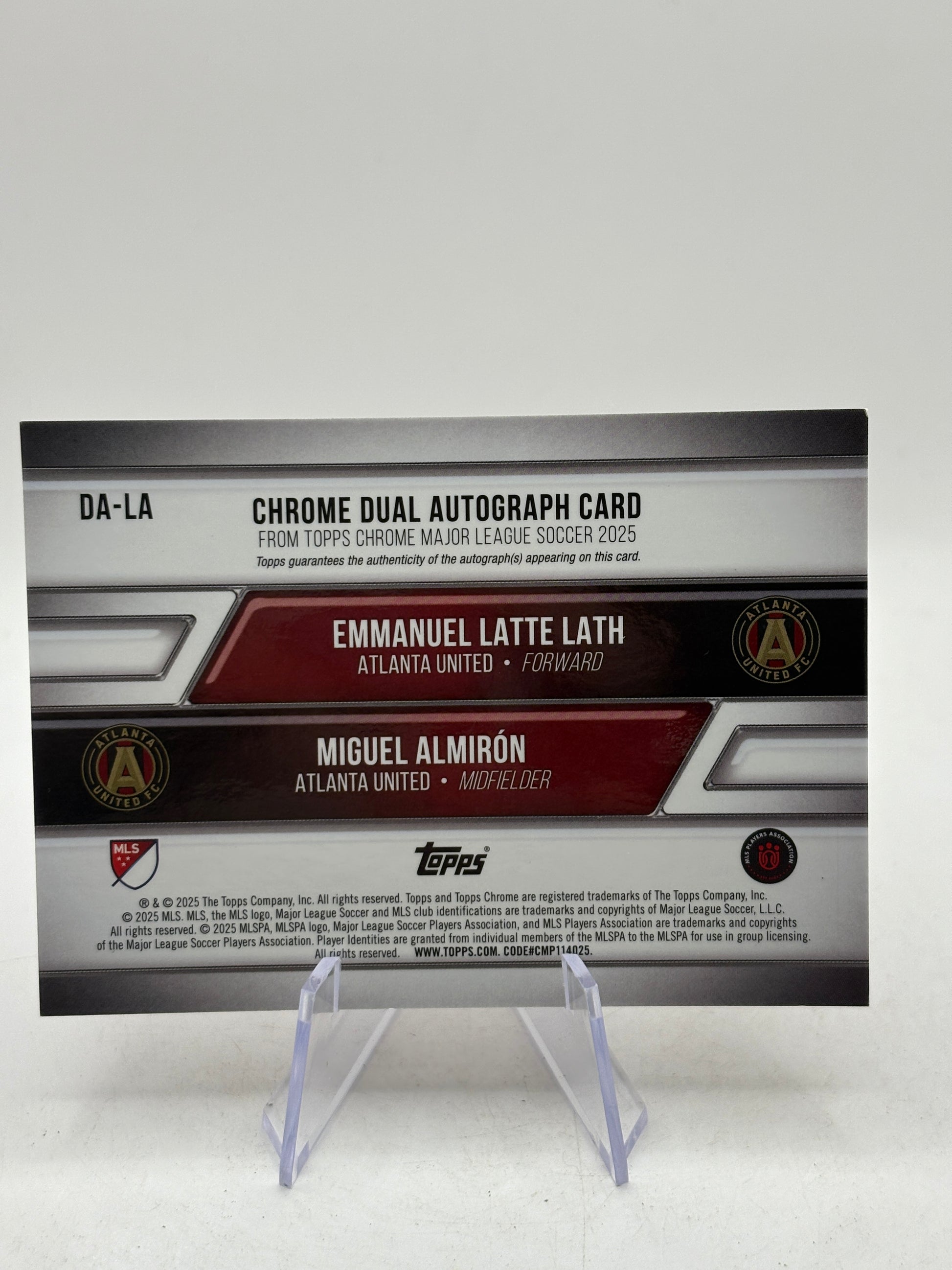 2025 Topps MLS 30th Anniversary Emmanuel Latte Lath Miguel Almiron 2/5 Dual Auto