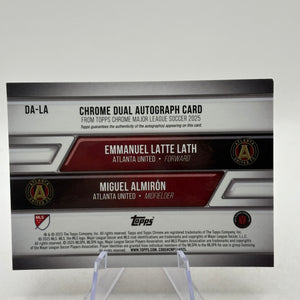2025 Topps MLS 30th Anniversary Emmanuel Latte Lath Miguel Almiron 2/5 Dual Auto
