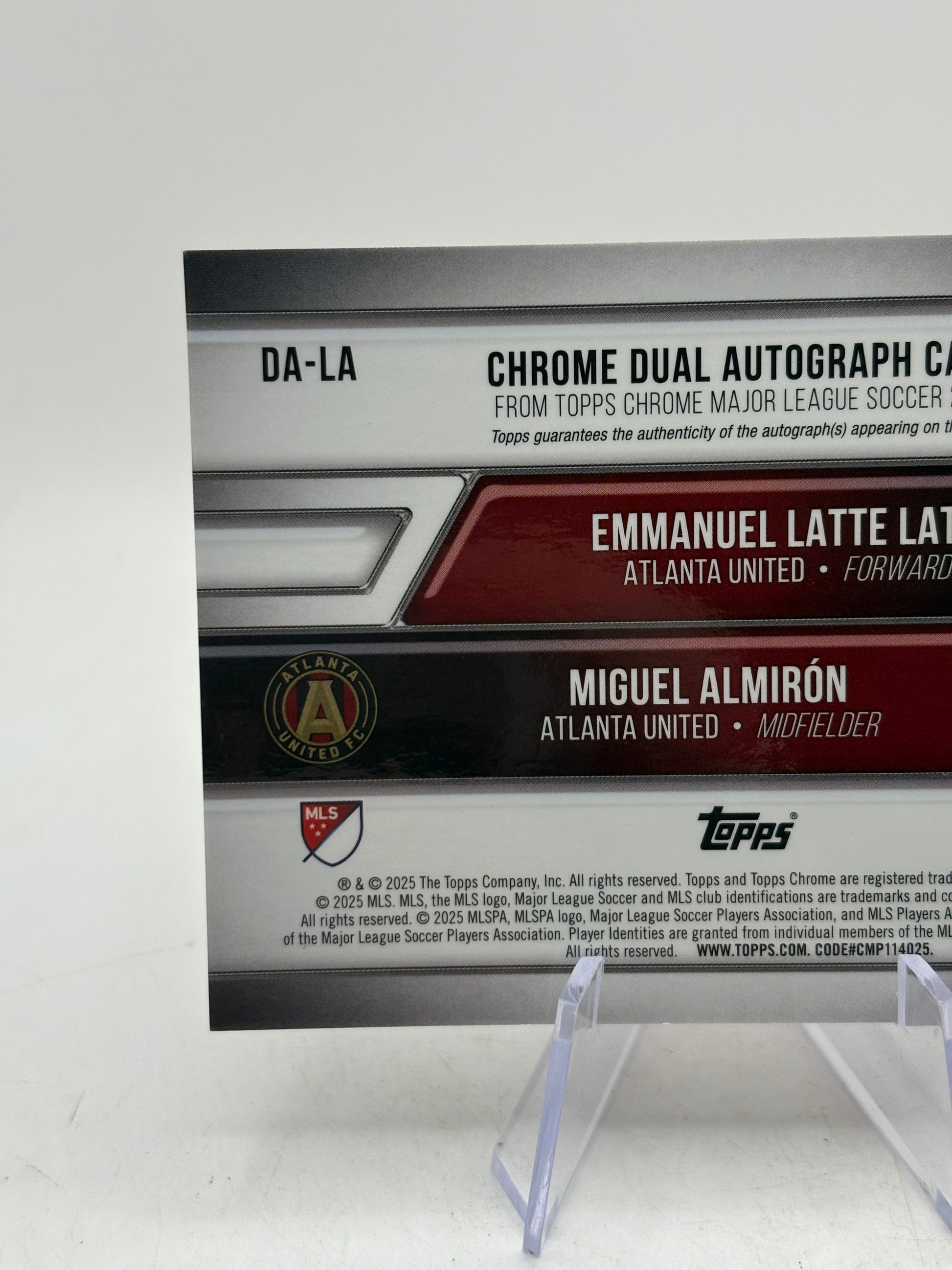 2025 Topps MLS 30th Anniversary Emmanuel Latte Lath Miguel Almiron 2/5 Dual Auto