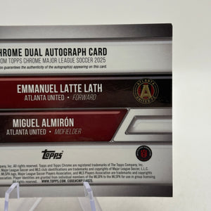 2025 Topps MLS 30th Anniversary Emmanuel Latte Lath Miguel Almiron 2/5 Dual Auto
