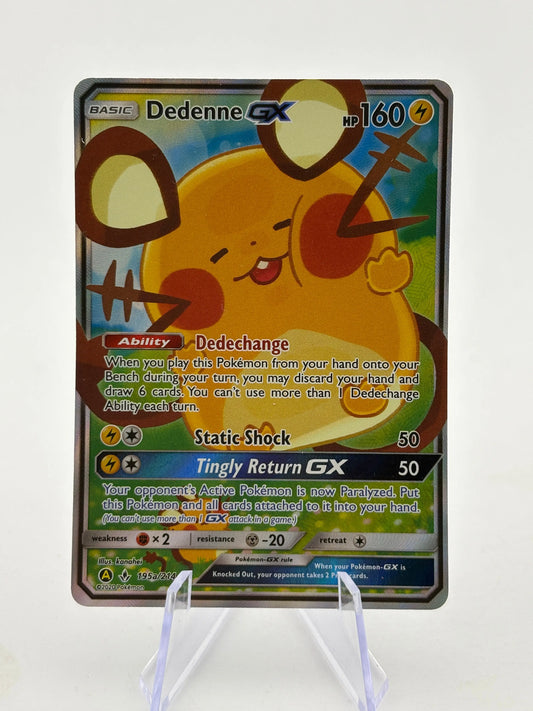 Pokemon TCG Unbroken Bonds - Dedenne GX 195a/214 Full Art Lp FRENLY BRICKS - Open 7 Days