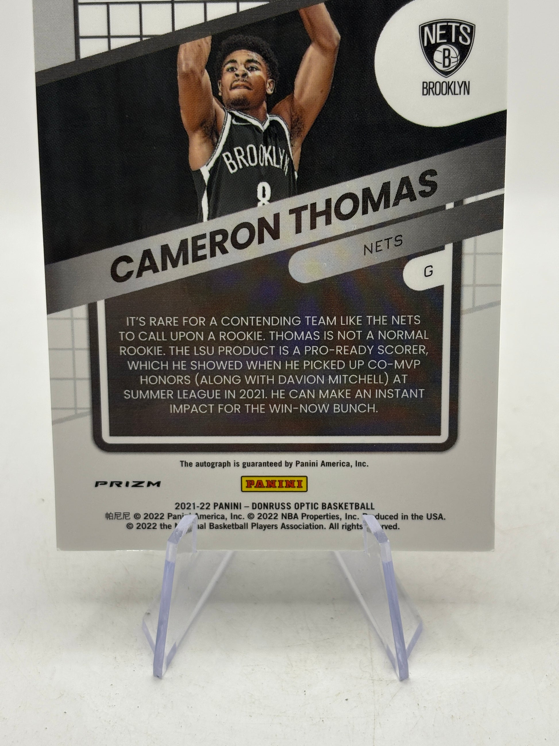 2021-22 Panini Donruss Optic Basketball OG-CTH Optigraphs Cameron Thomas Auto