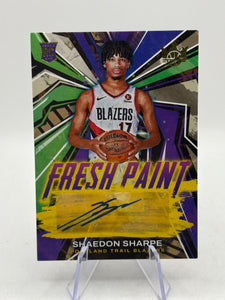 2022-23 Panini Court Kings Basketball FP-SSP Fresh Paint Shaedon Sharpe Auto /199