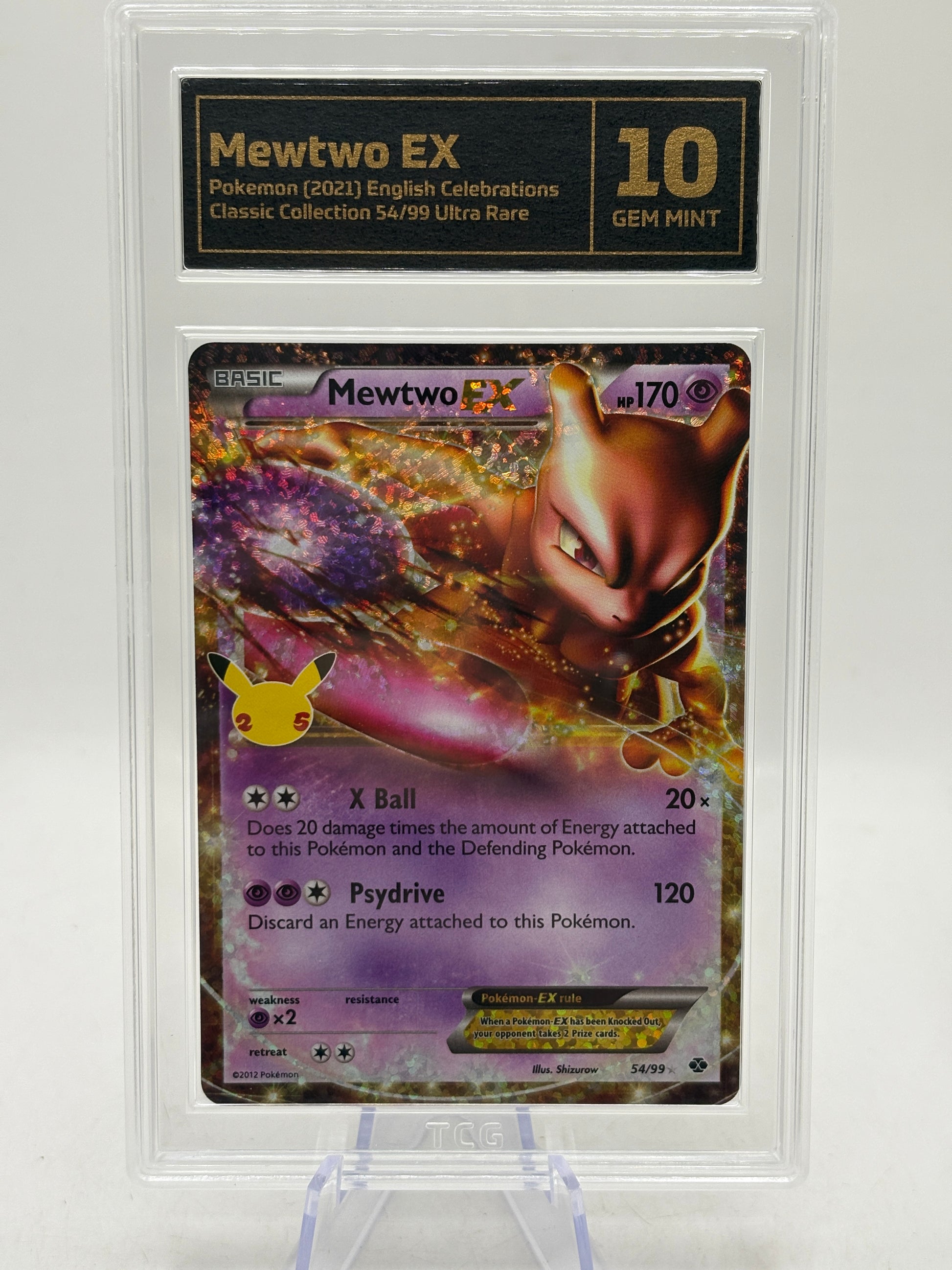 Pokemon TCG 25th Anniversary Mewtwo EX 54/99 ARK Grading 10 Gem Mint