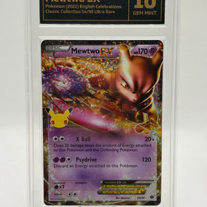 Pokemon TCG 25th Anniversary Mewtwo EX 54/99 ARK Grading 10 Gem Mint