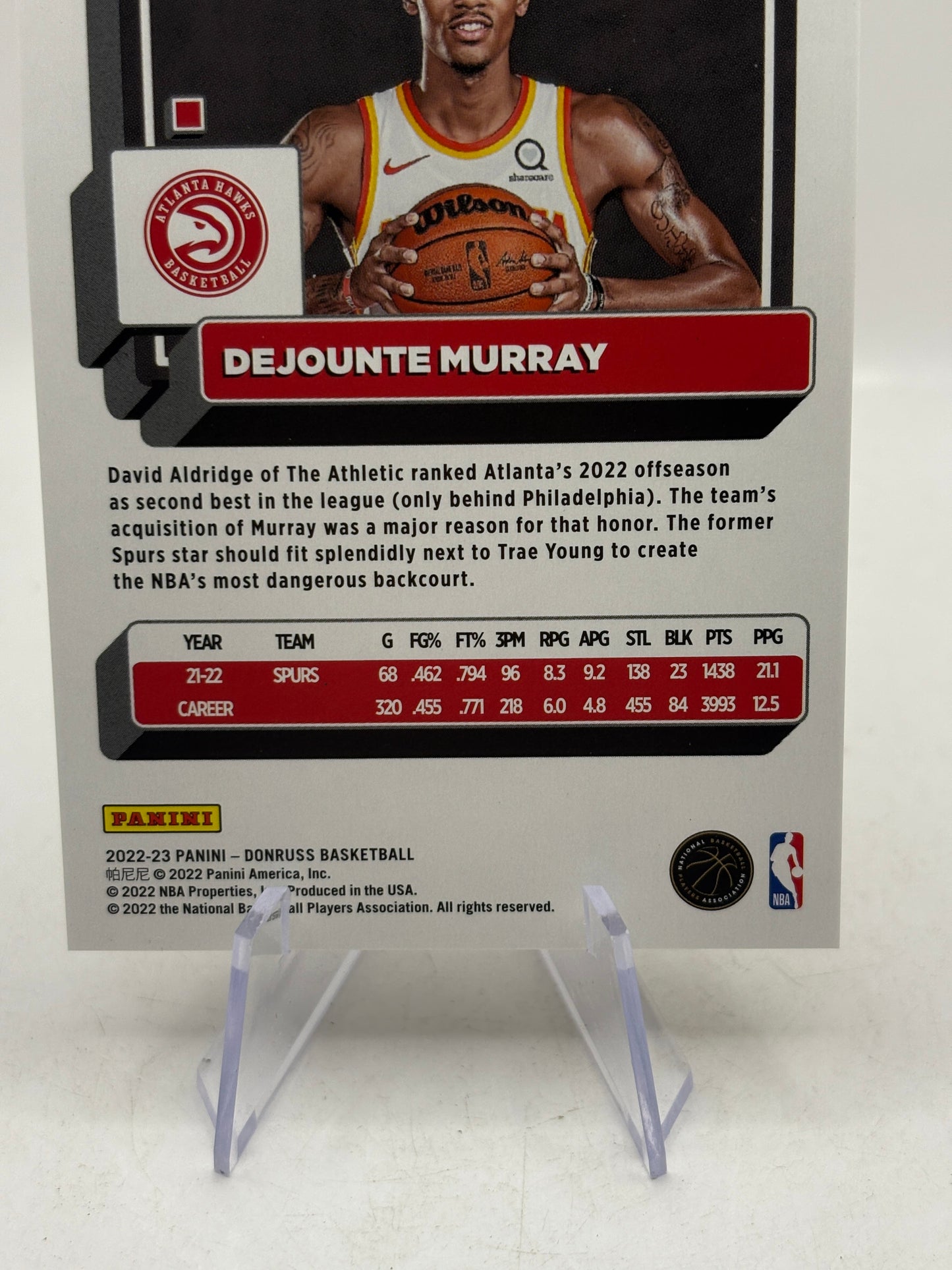 2022-23 Panini Donruss #61 Dejounte Murray 18/25 Yellow