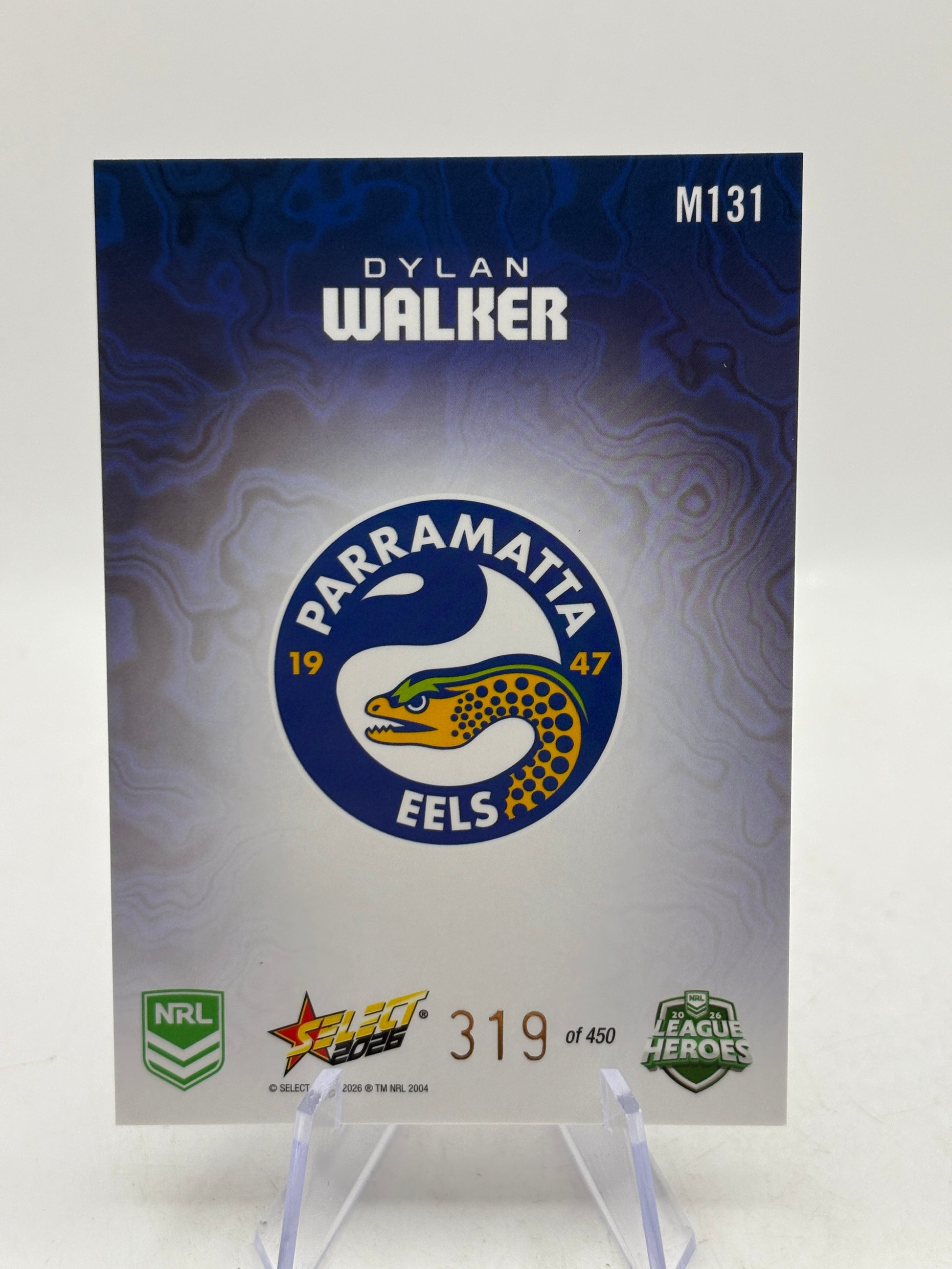 2026 Select NRL - Mercury M131 Dylan Walker 319/450 Parramatta Eels