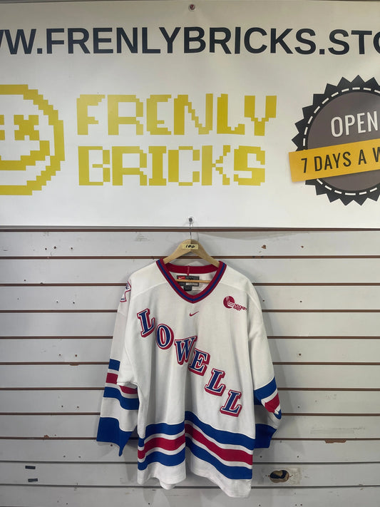 Nike Umass Lowell River Hawks Vintage Hockey Jersey XL FRENLY BRICKS - Open 7 Days