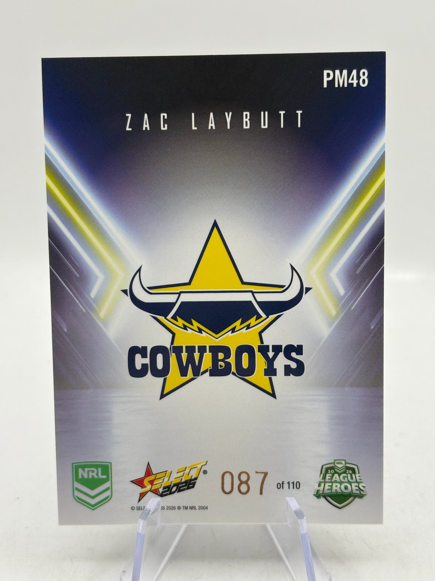 2026 Select NRL - PM48 Zac Laybutt 087/110 Cowboys image 2
