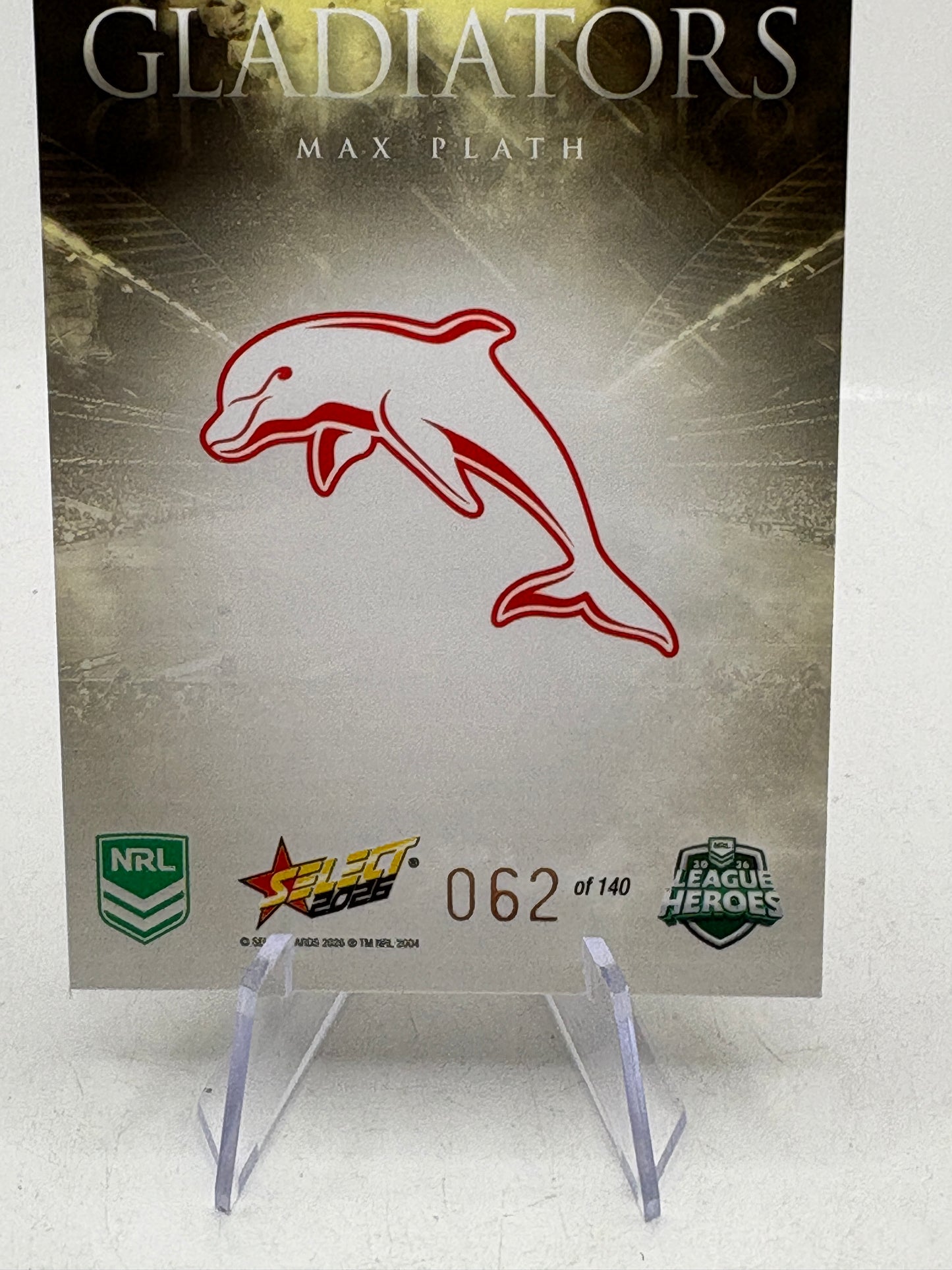 2026 Select NRL - Gladiators Gold Max Plath 062/140 image 7
