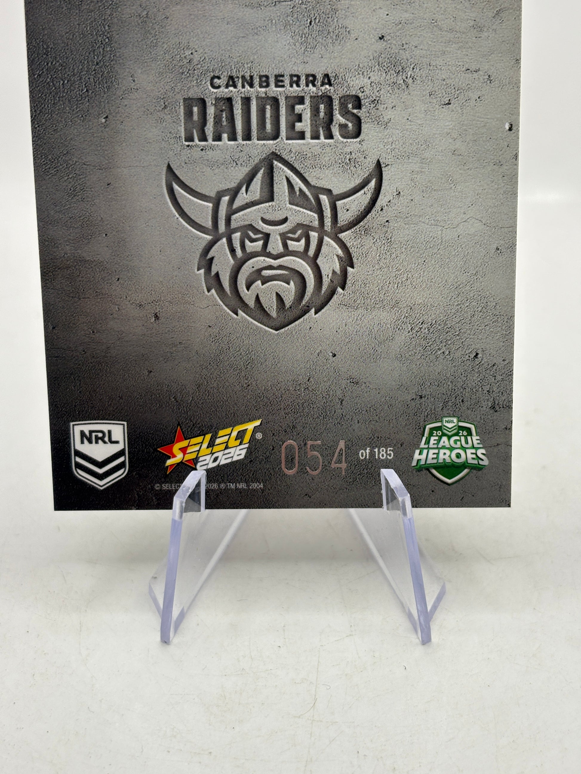 2026 Select NRL - Etched E16 Matthew Timoko 054/185 Raiders