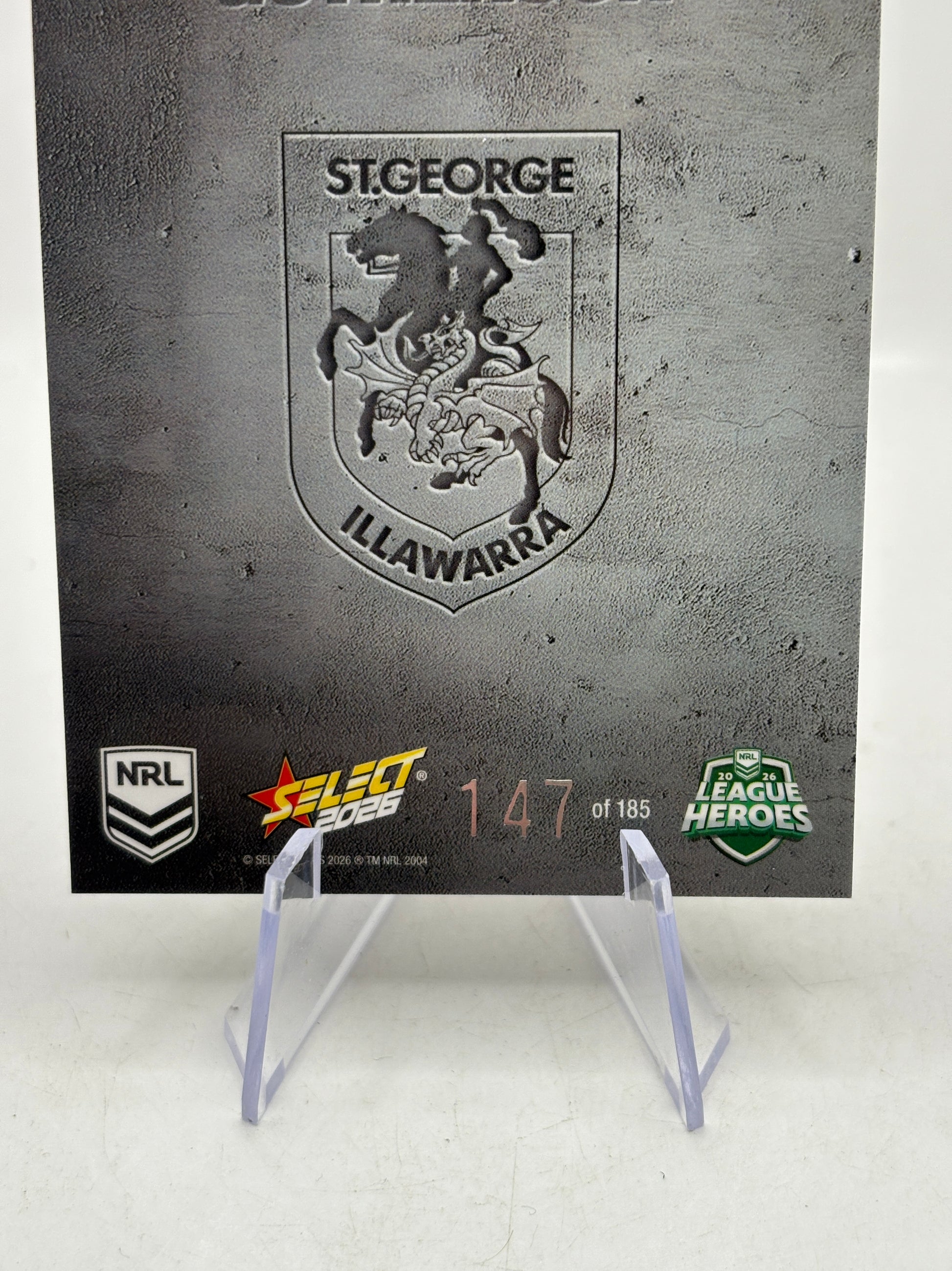 2026 Select NRL - Etched E122 Clinton Gutherson 147/185 Dragons