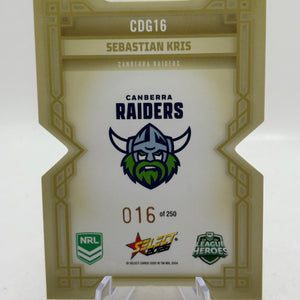 2026 Select NRL CDG16 - Sebastian Kris Gold Diecut 016/250 Raiders