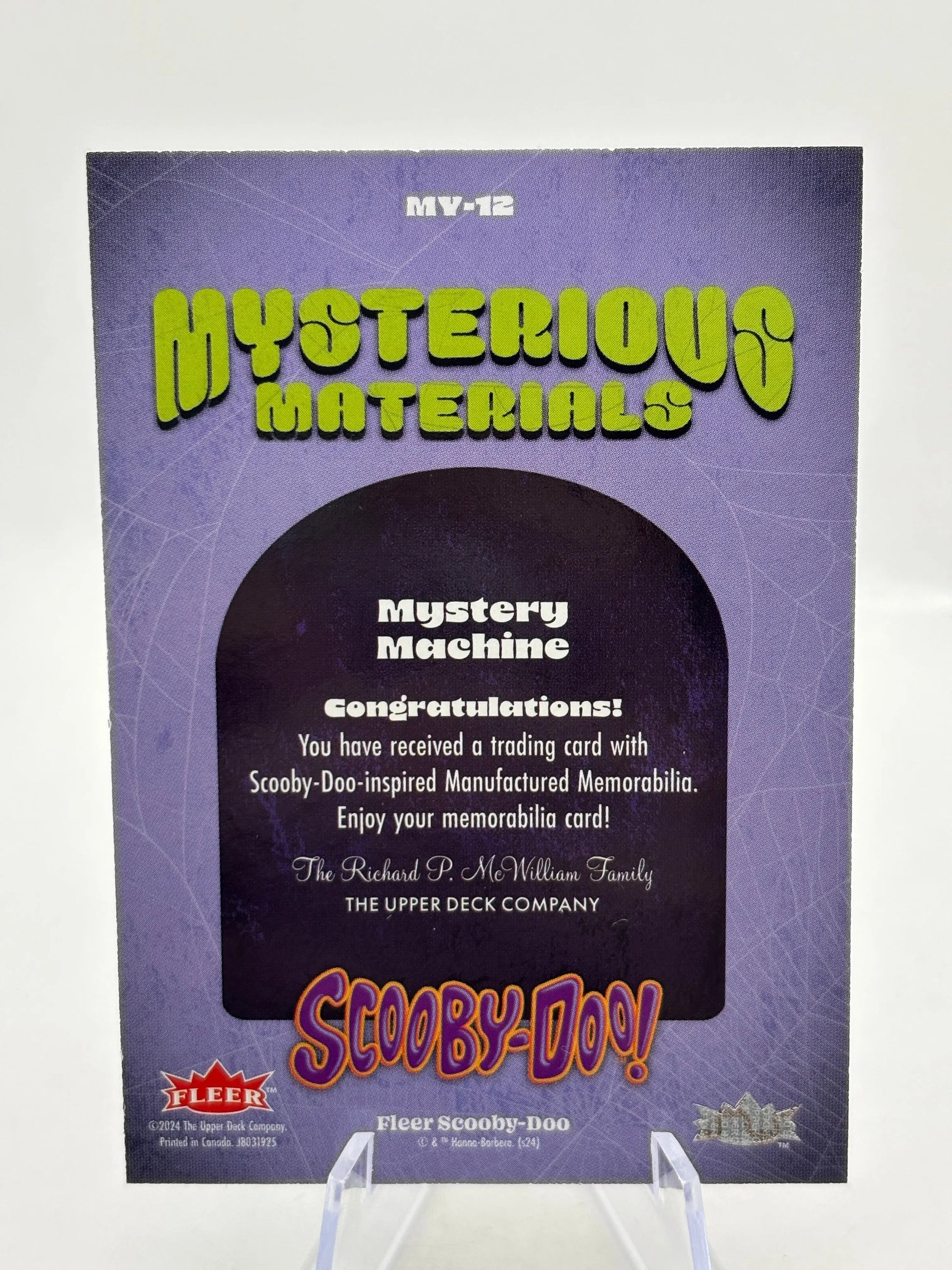 2025 Fleer Scooby Doo - Mysterious Materials Mystery Machine #MY-12 FRENLY BRICKS - Open 7 Days