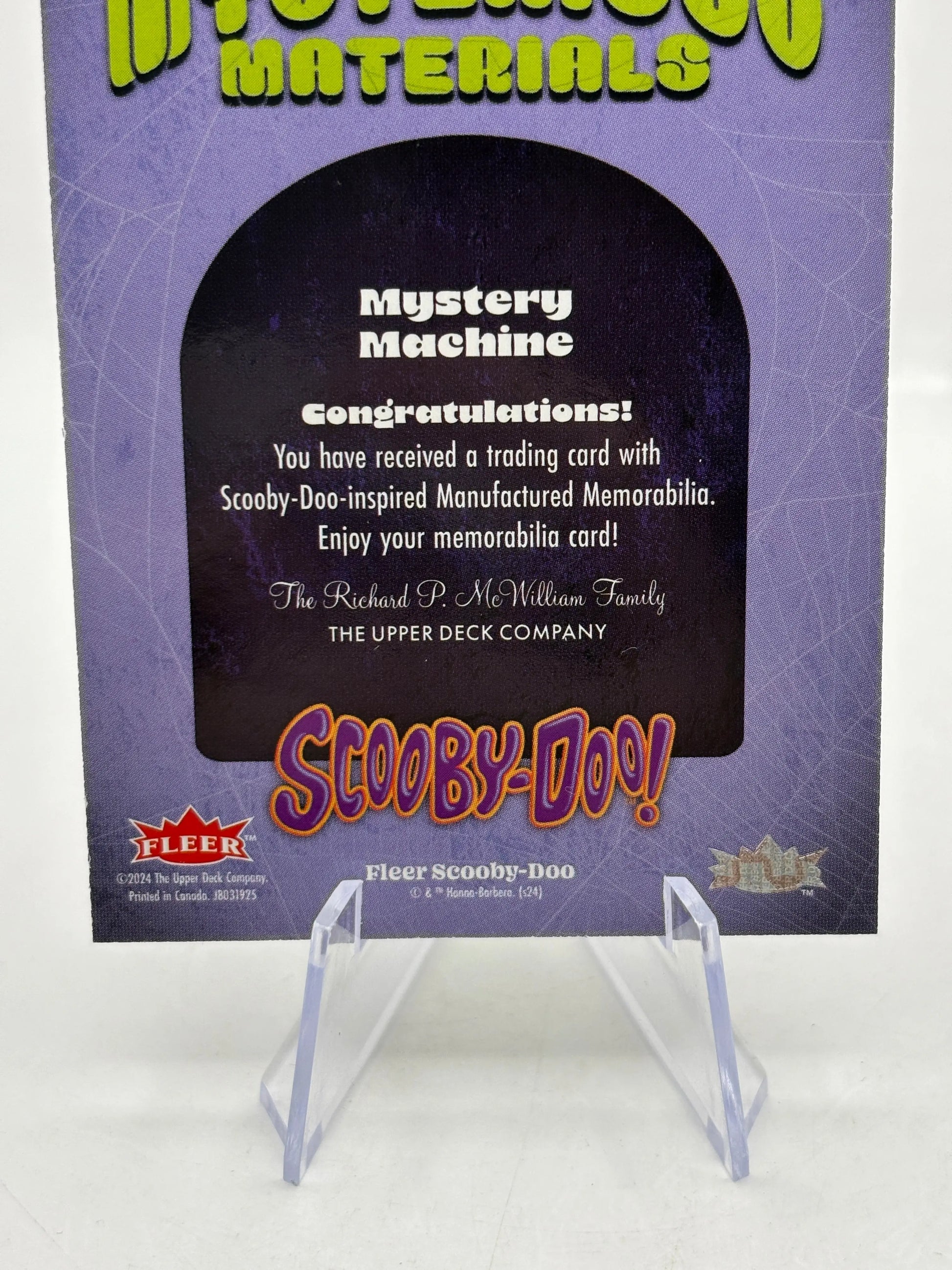 2025 Fleer Scooby Doo - Mysterious Materials Mystery Machine #MY-12 FRENLY BRICKS - Open 7 Days