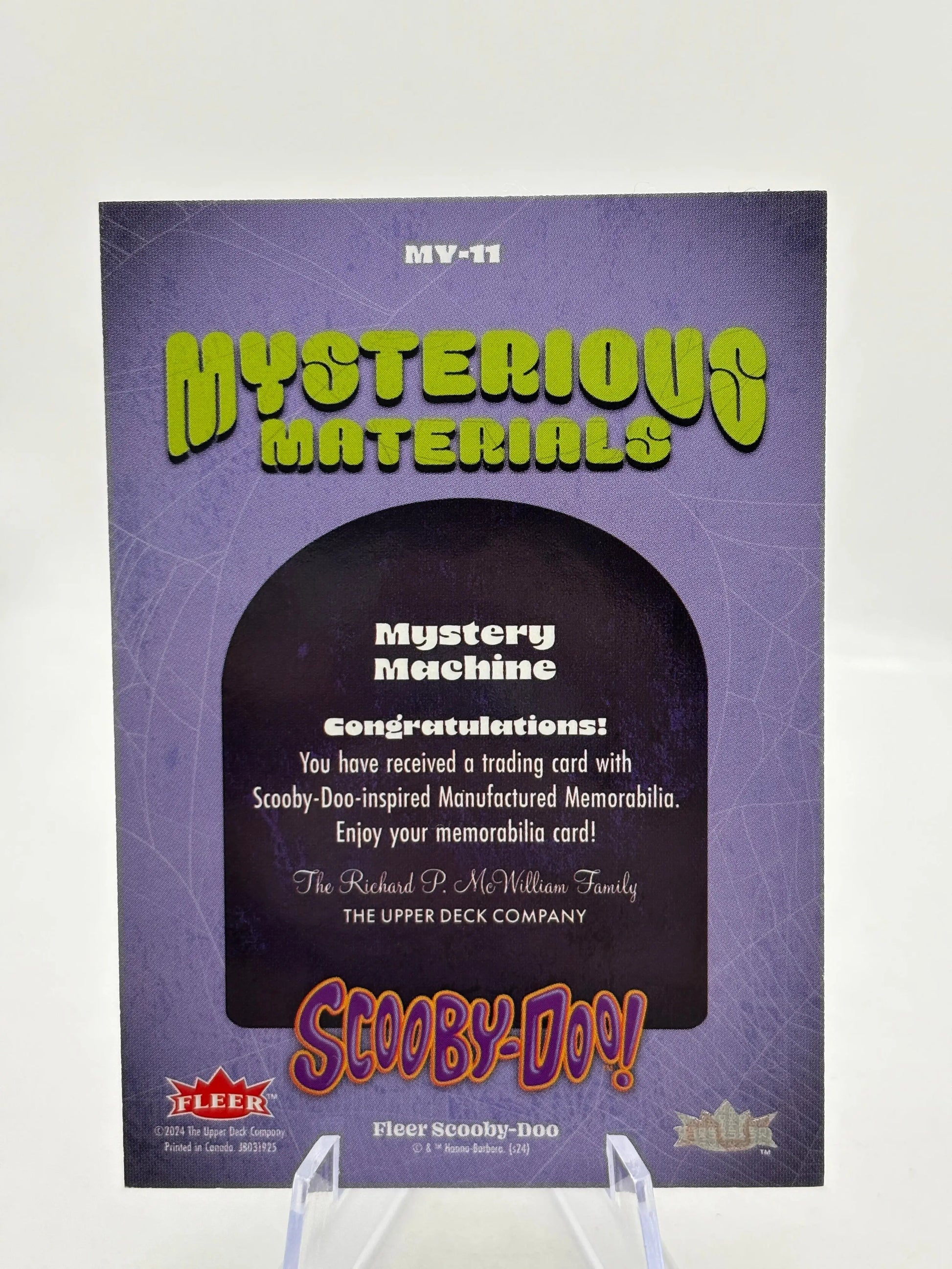 2024 Fleer Scooby-Doo Mystery Machine Mysterious Materials Patch #MV-11 FRENLY BRICKS - Open 7 Days