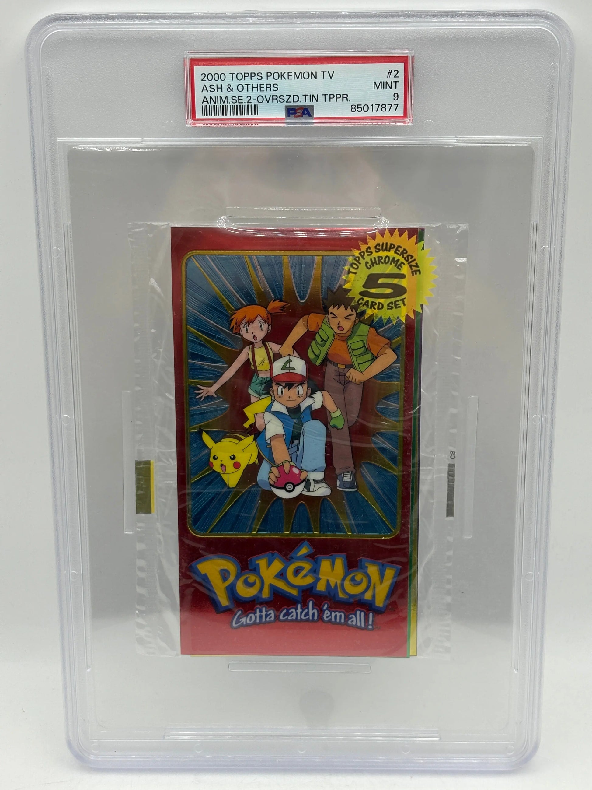 2000 Topps Pokemon TV Ash & Others Supersize 5 Card Set PSA 9 Mint FRENLY BRICKS - Open 7 Days