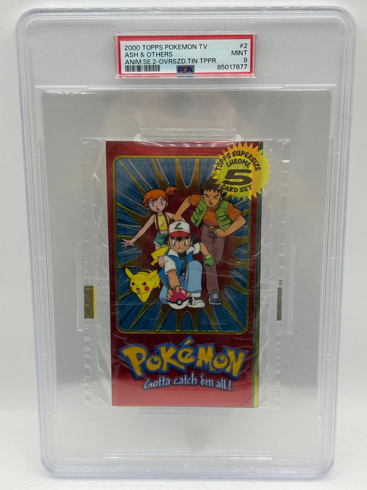 2000 Topps Pokemon TV Ash & Others Supersize 5 Card Set PSA 9 Mint FRENLY BRICKS - Open 7 Days