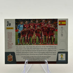 2014 Panini Fifa World Cup Brasil - #29 Spain Team Photo “Espana” Red /149 FRENLY BRICKS - Open 7 Days
