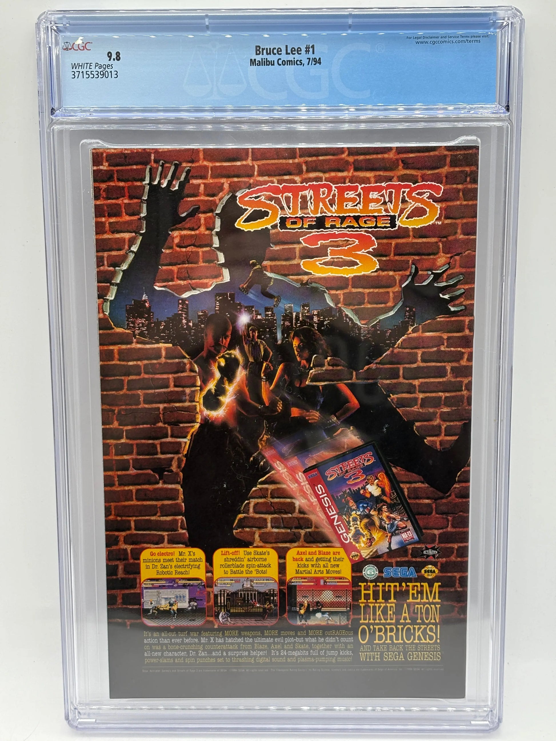 Bruce Lee #1 CGC 9.8 Rare 1994 Malibu Comics Mortal Kombat Preview FRENLY BRICKS - Open 7 Days