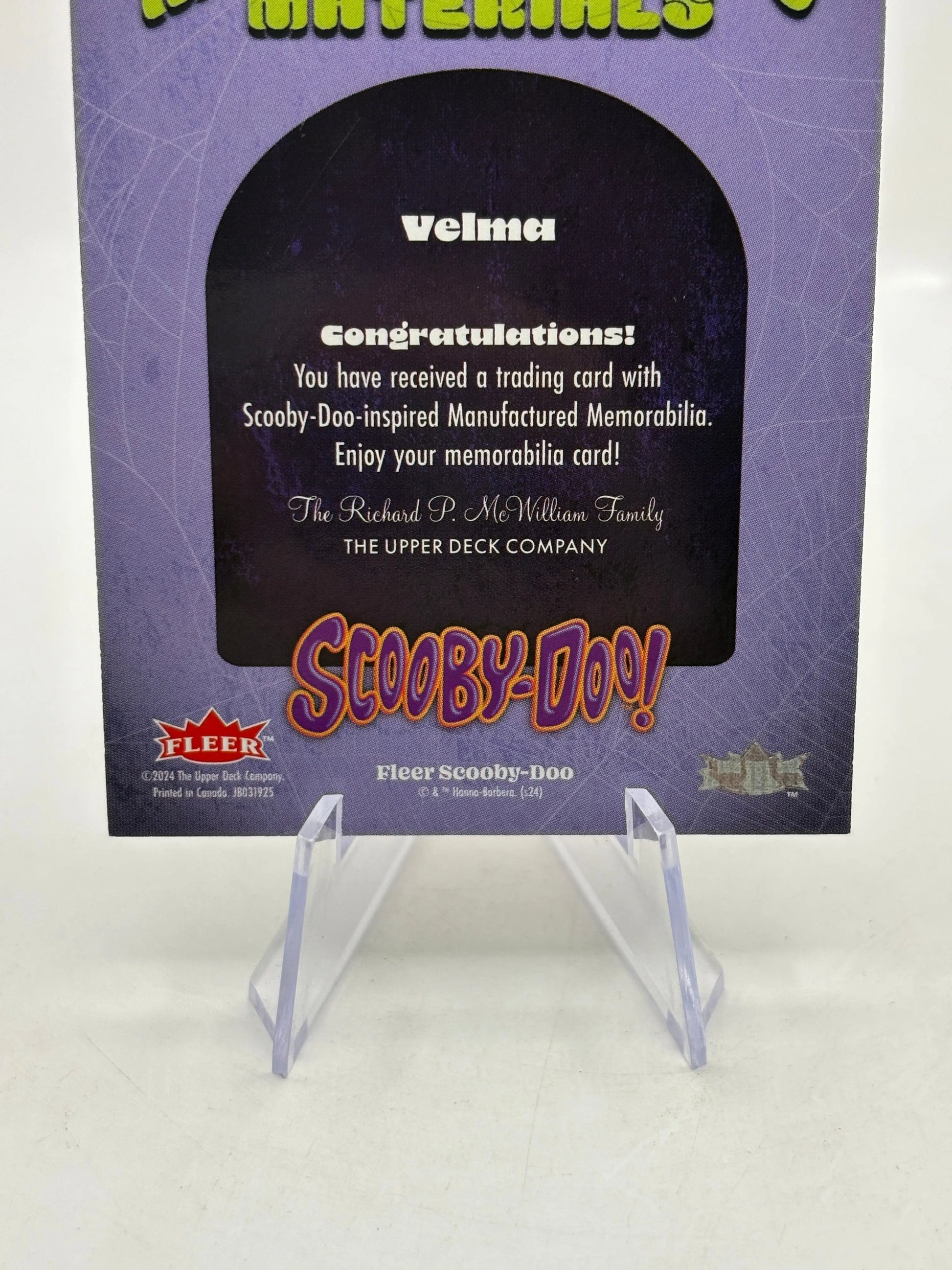 2024 Fleer Scooby-Doo Velma Mysterious Materials Relic Card MY-5 FRENLY BRICKS - Open 7 Days