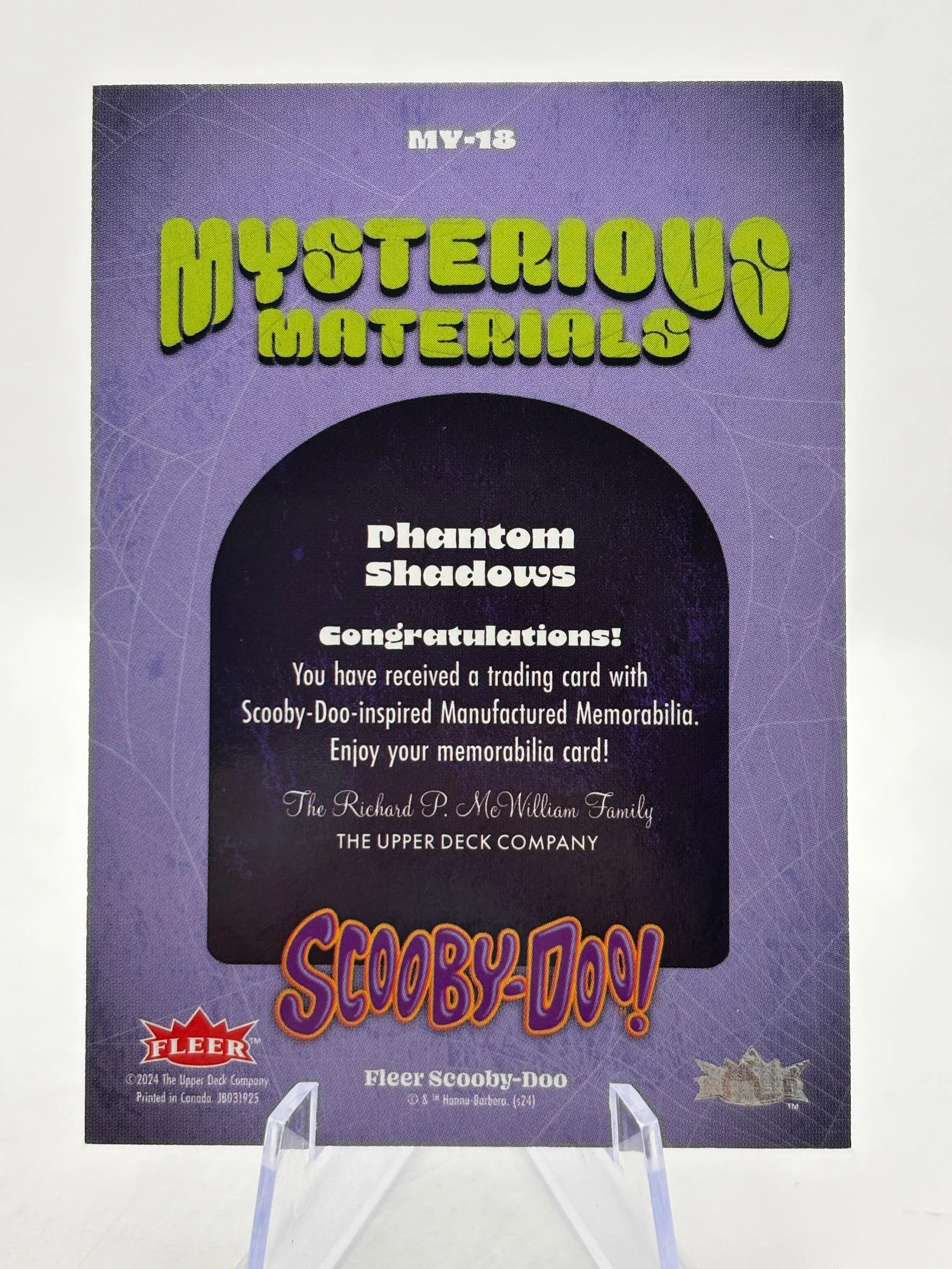 2025 Fleer Scooby Doo Mysterious Materials - Phantom Shadow MY-18 FRENLY BRICKS - Open 7 Days
