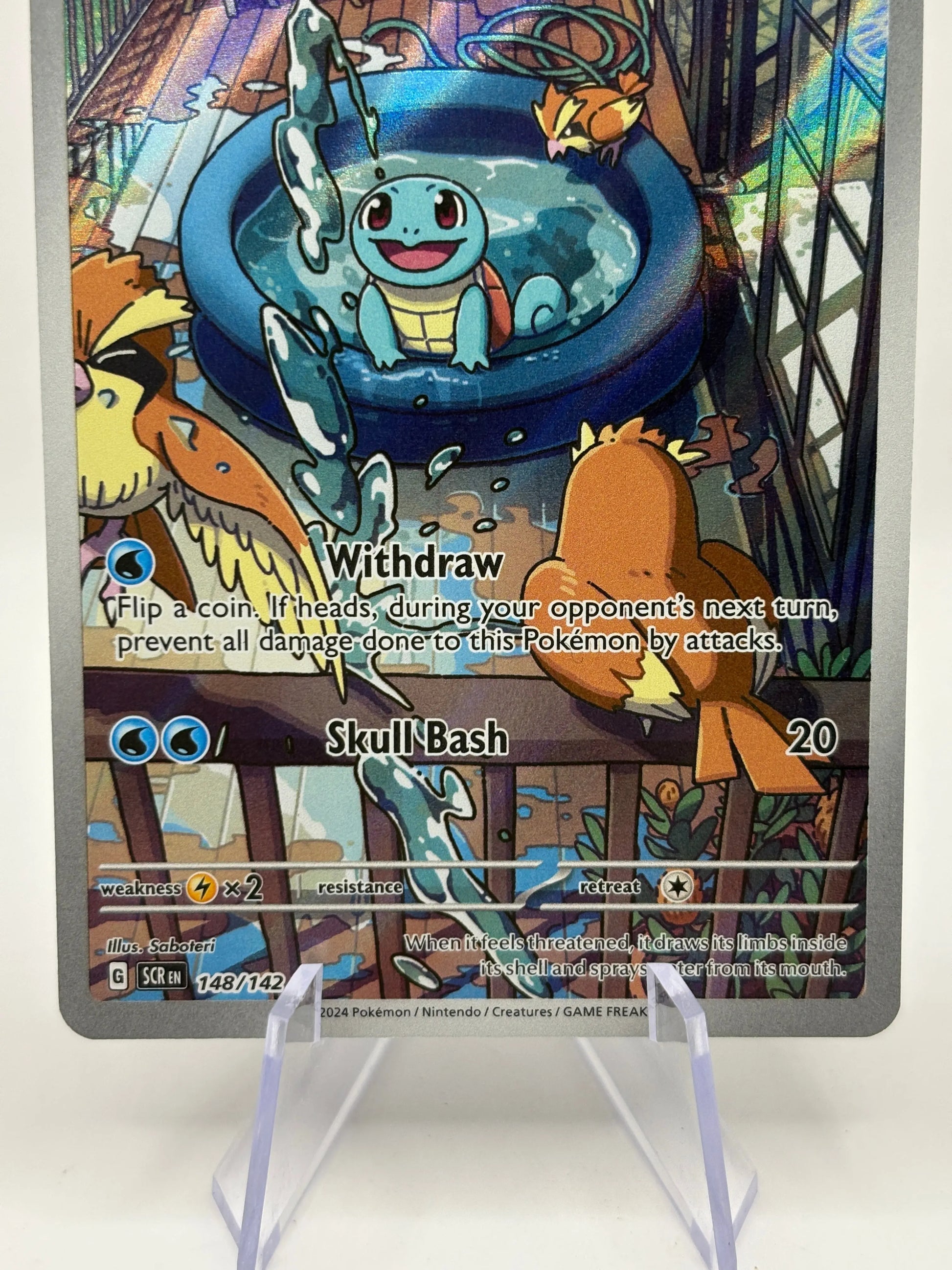 Pokemon TCG Stellar Crown - Squirtle 148/142 Art Rare NM FRENLY BRICKS - Open 7 Days