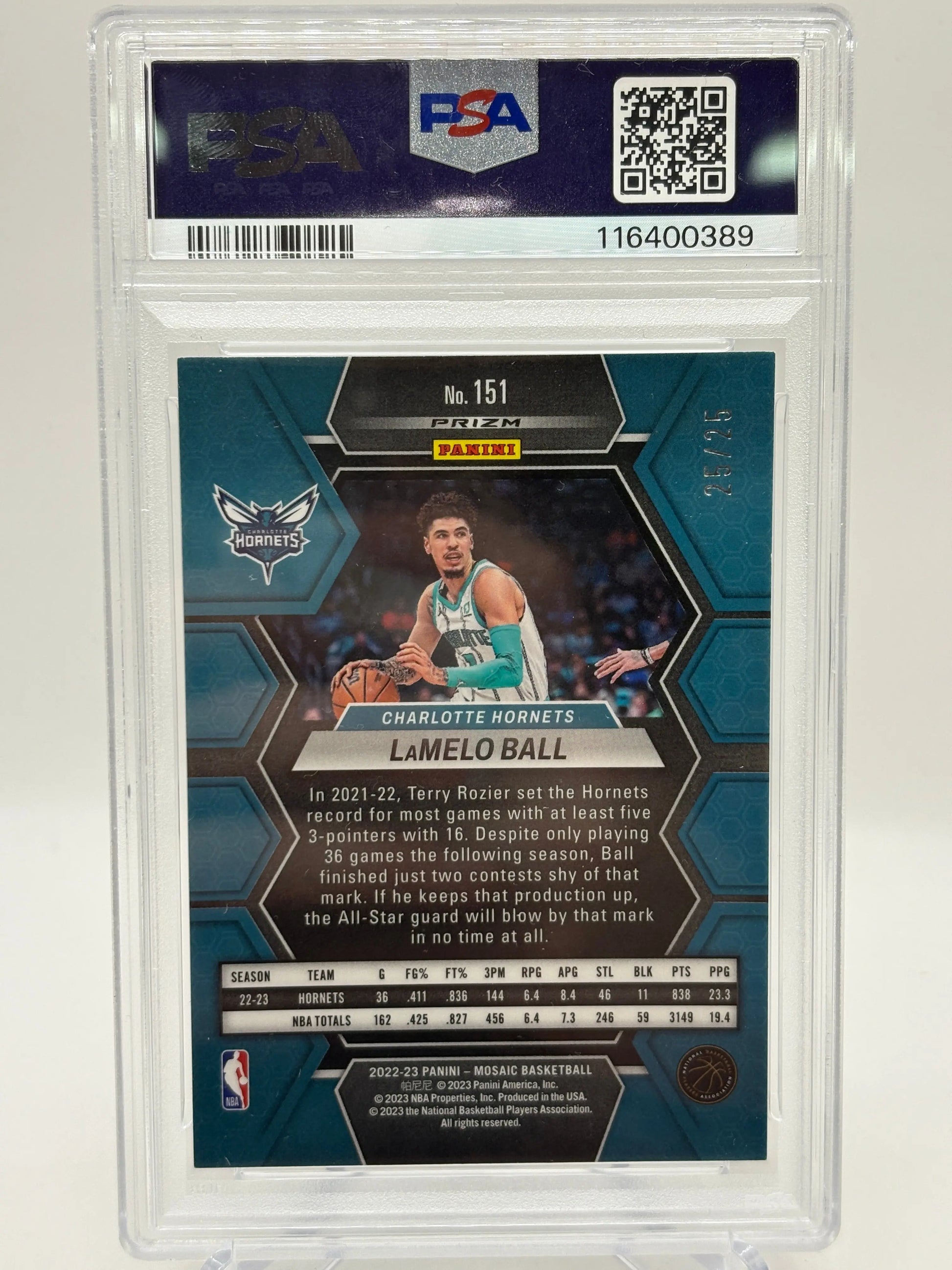 2022-23 Panini Mosaic Basketball - LaMelo Ball White 25/25 PSA 8 FRENLY BRICKS - Open 7 Days