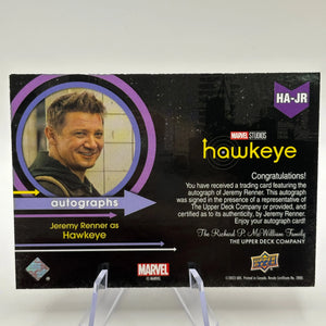 2023 Upper Deck Marvel Hawkeye Auto Horizontal SP - Jeremy Renner Hawkeye FRENLY BRICKS - Open 7 Days