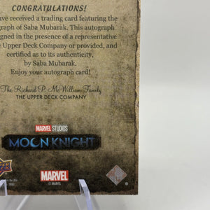 2023 Upper Deck Moon Knight Canvas Auto Saba Mubarak as Ammit #CA-AM Auto FRENLY BRICKS - Open 7 Days