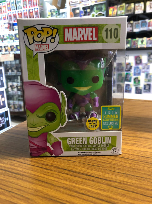 Green Goblin Funko Pop #110 - 2016 SDCC Exclusive - Glows in the Dark FRENLY BRICKS - Open 7 Days