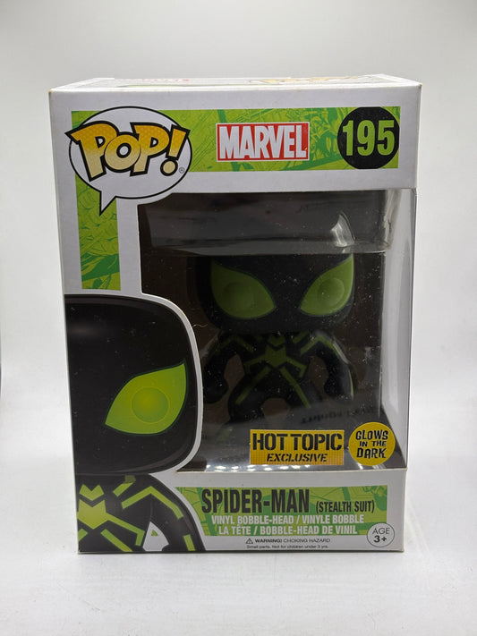 Funko POP! Marvel #195 Spider-Man (Stealth Suit) Hot Topic Exclusive Glow product image