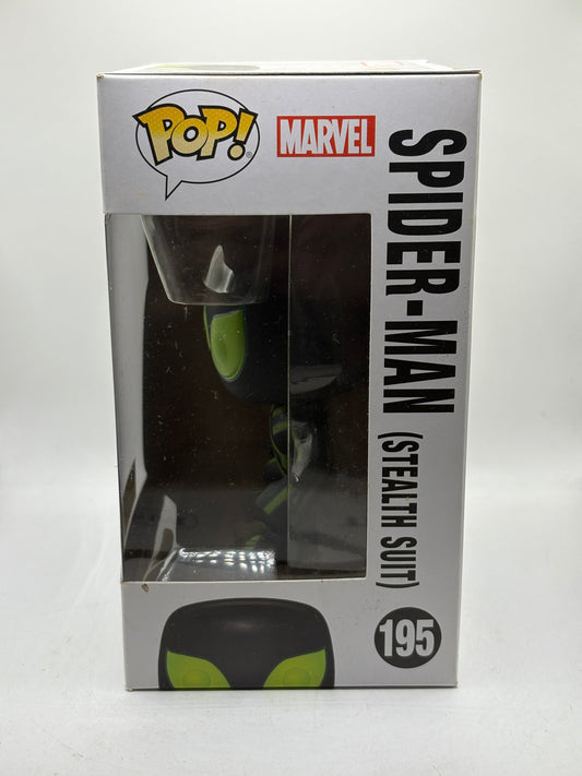 Funko POP! Marvel #195 Spider-Man (Stealth Suit) Hot Topic Exclusive Glow image 2