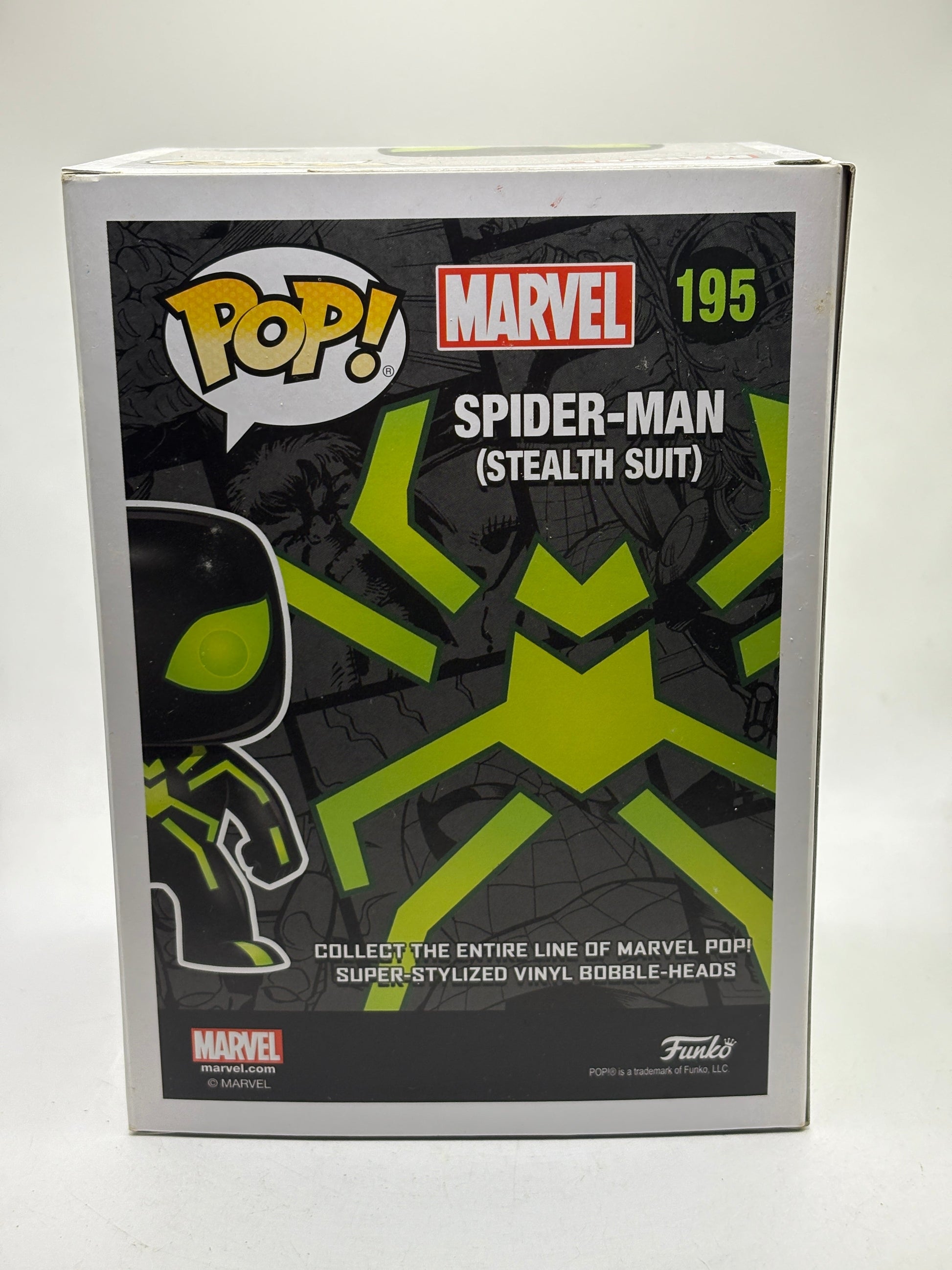 Funko POP! Marvel #195 Spider-Man (Stealth Suit) Hot Topic Exclusive Glow image 3