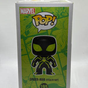 Funko POP! Marvel #195 Spider-Man (Stealth Suit) Hot Topic Exclusive Glow image 4