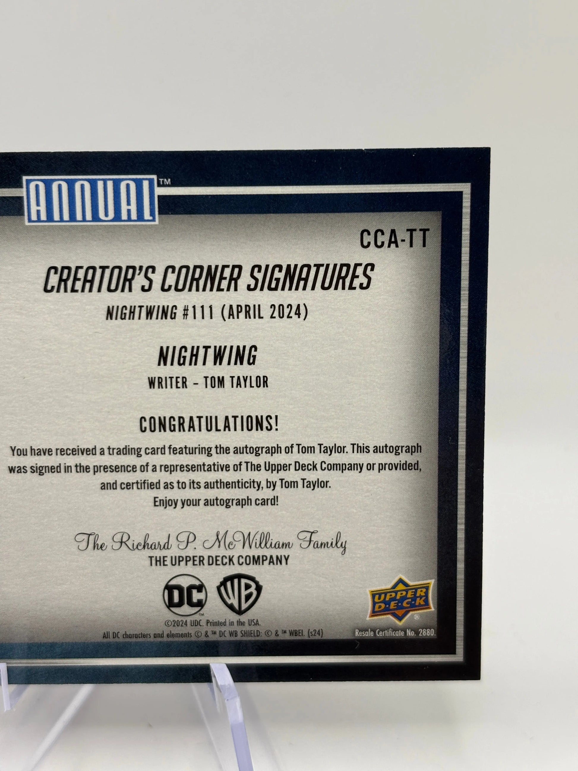 2023-24 Upper Deck DC Annual Creator’s Corner Nightwing Tom Taylor Auto FRENLY BRICKS - Open 7 Days