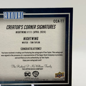 2023-24 Upper Deck DC Annual Creator’s Corner Nightwing Tom Taylor Auto FRENLY BRICKS - Open 7 Days