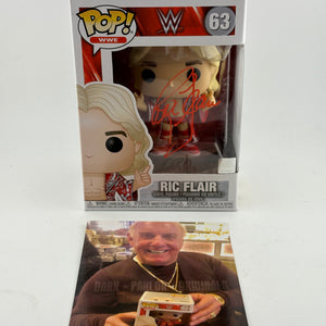 Funko POP! WWE #63 Ric Flair Vinyl Figure Signed with Photo COA FRENLY BRICKS - Open 7 Days