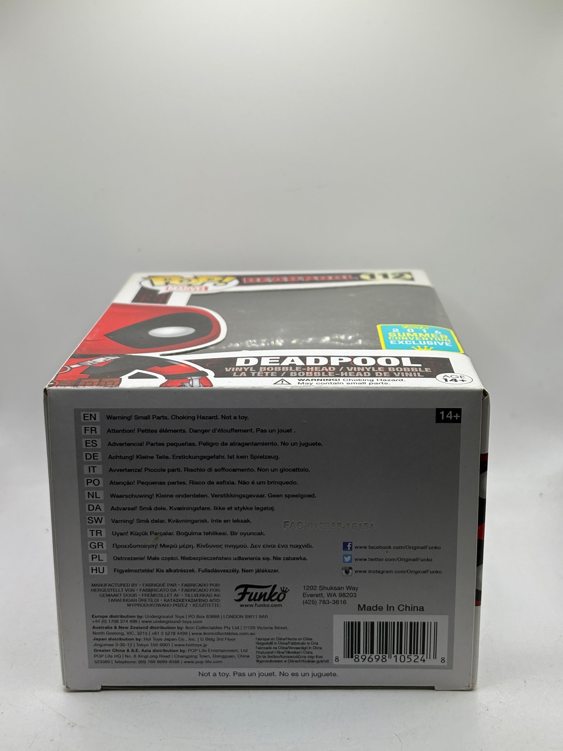 Funko POP! Marvel Deadpool #112 Deadpool 2016 Summer Convention Exclusive