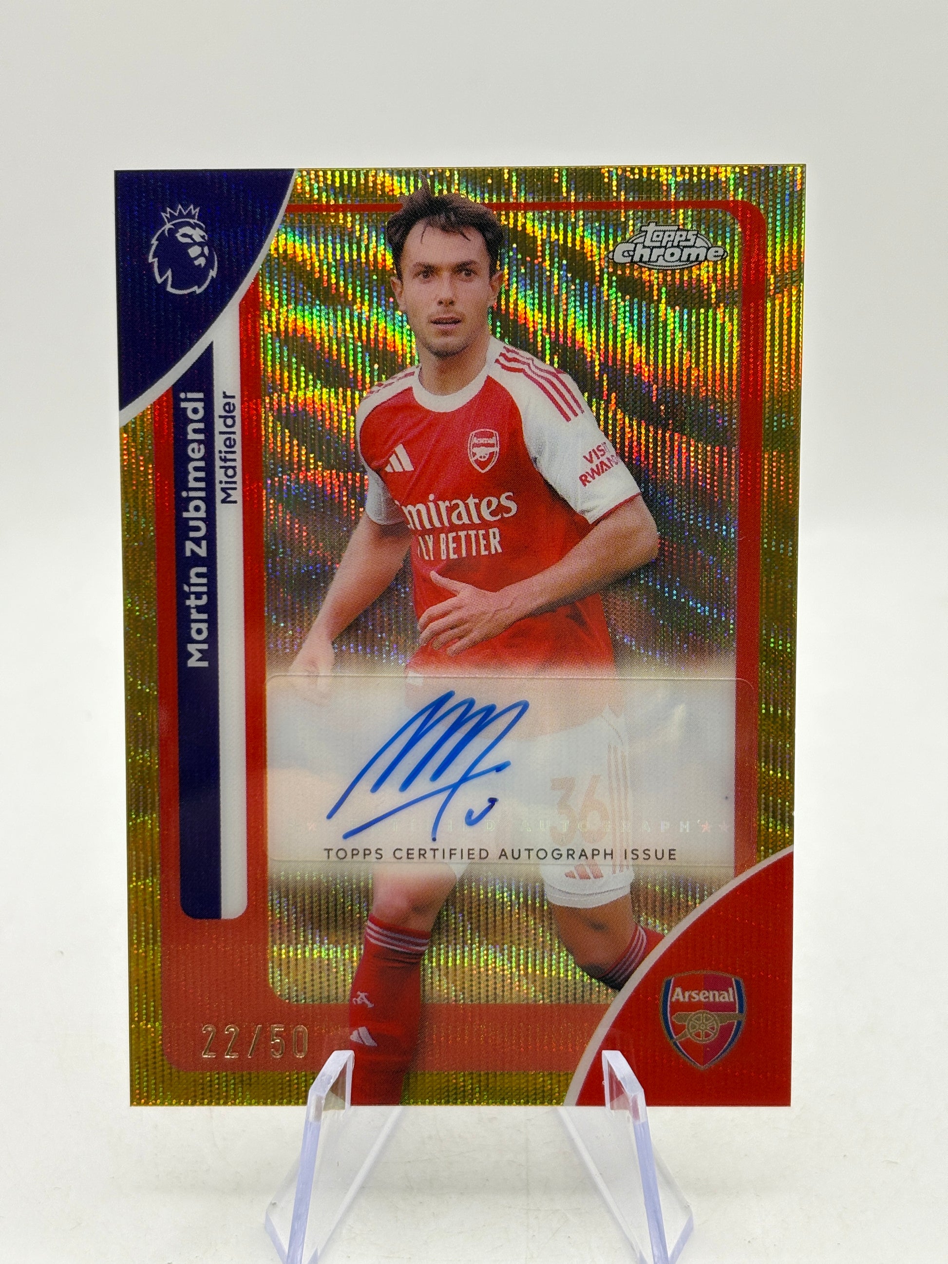 2026 Topps Chrome Premier League Martin Zubimendi Gold Wave Auto /50