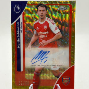 2026 Topps Chrome Premier League Martin Zubimendi Gold Wave Auto /50