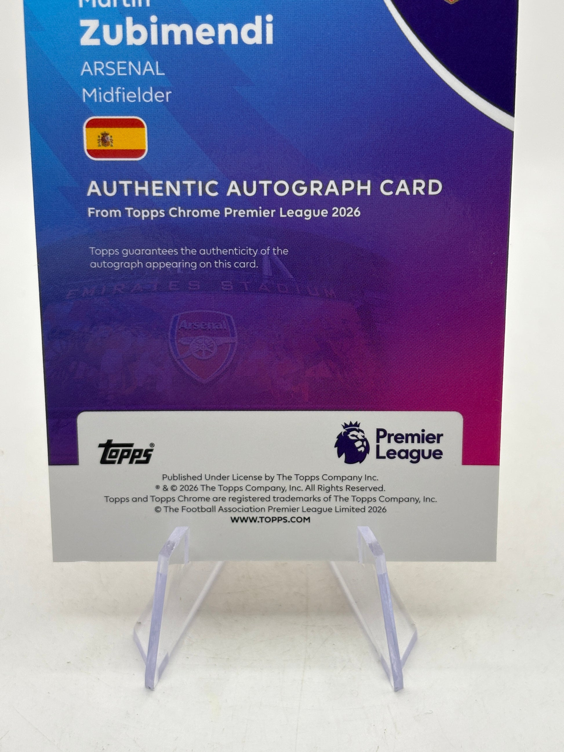 2026 Topps Chrome Premier League Martin Zubimendi Gold Wave Auto /50