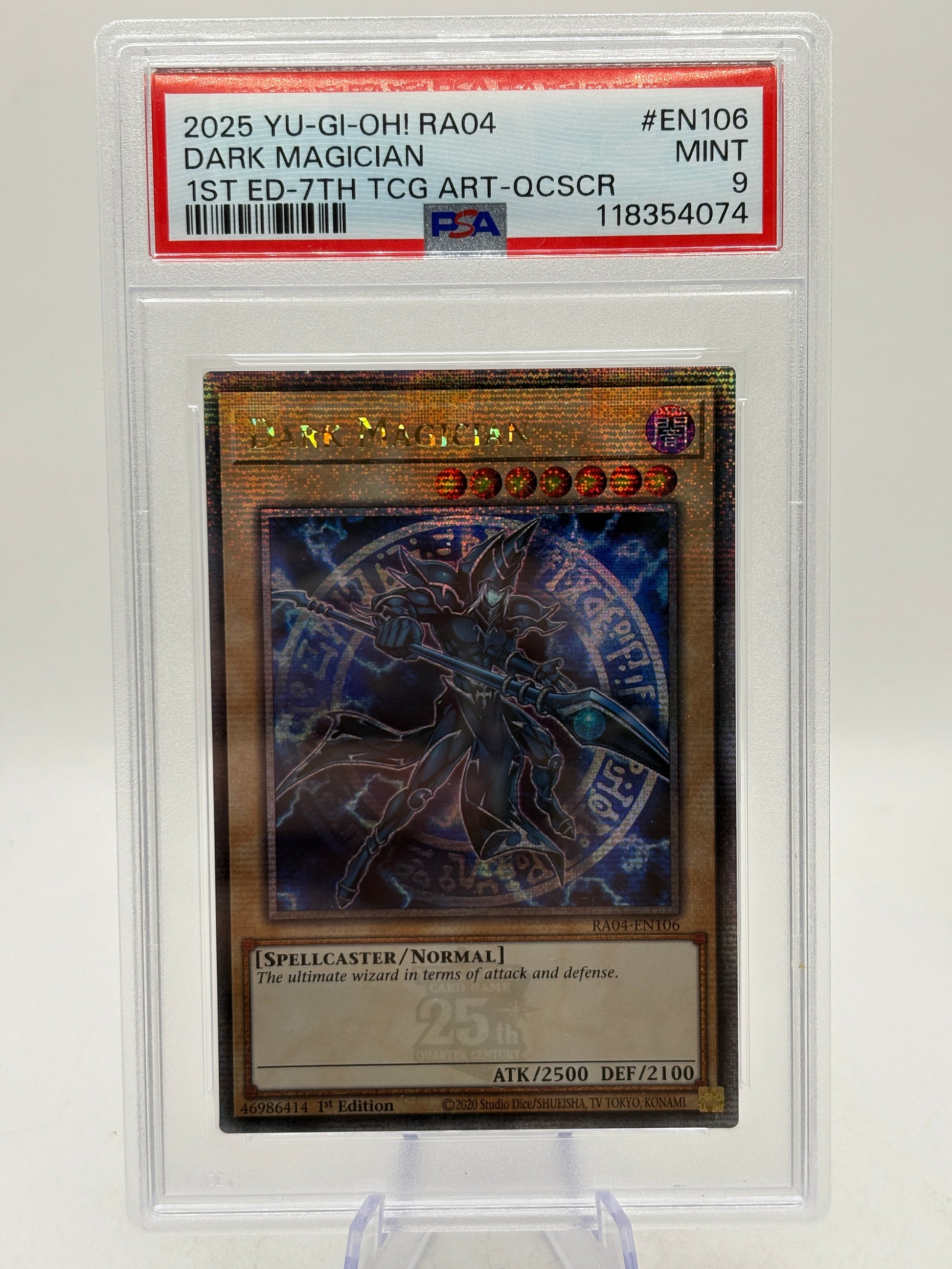 2025 Yu-Gi-Oh! Dark Magician RA04-EN106 1st Edition PSA 9 Mint